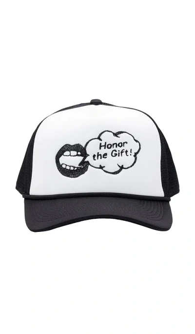 Honor The Gift Speak Trucker Cap In White