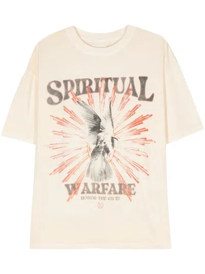 Honor The Gift Spiritual Conflict Cotton T-shirt In Neutrals