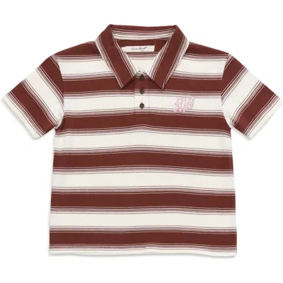 Honor The Gift Stripe Cotton Polo In Brown