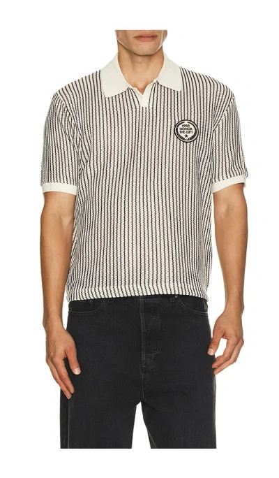 Honor The Gift Striped Knit Polo In Black