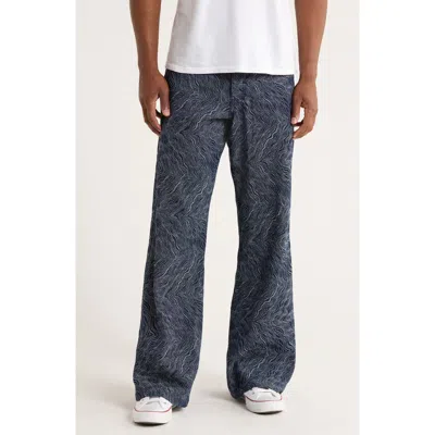 Honor The Gift Swirl Jacquard Wide Leg Jeans In Blue