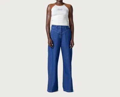 Honor The Gift Tailored Curved Pants In Blue