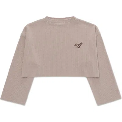 Honor The Gift Textured Crop Sweatshirt In Stone