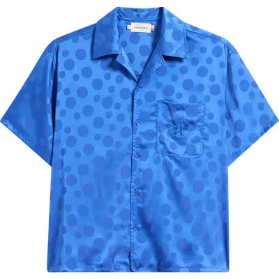 Honor The Gift Tonal Dot Cotton Camp Shirt In Blue