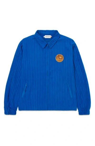 Honor The Gift Tonal Stripe Logo Detail Zip Jacket In Blue