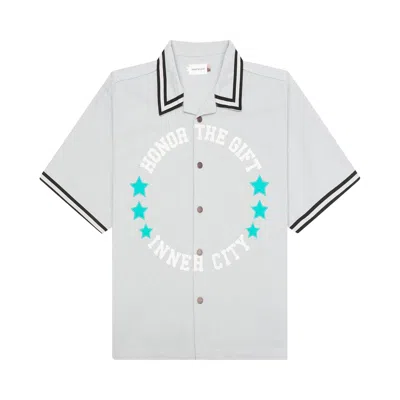 Pre-owned Honor The Gift Tradition Short-sleeve Snap Up Shirt 'stone' In Grey