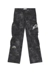 Honor The Gift Wide Leg Cotton Twill Cargo Pants In Black