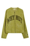 Honor The Gift Twill Washed Front Zip Jacket In Green