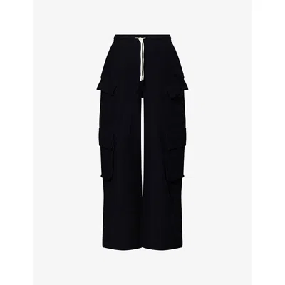 Honor The Gift Womens Honor Cargo Wide-leg Cotton-jersey Jogging Bottoms Black Xs