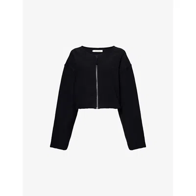 Honor The Gift Womens Honor Cropped Cotton-jersey Sweatshirt Black
