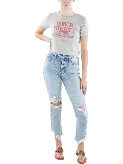Honor The Gift Womens Graphic Rayon Graphic T-shirt In White