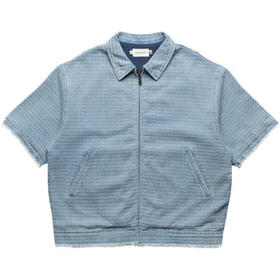 Pre-owned Honor The Gift Zip Front Short-sleeve 'light Indigo' | Blue | Men's Size Xl