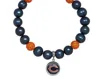 Honora Chicago Bears Stretch Pearl & Crystal Bracelet In Blue In Blue