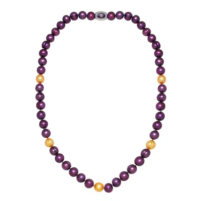 Honora Minnesota Vikings Pearl Necklace In Purple