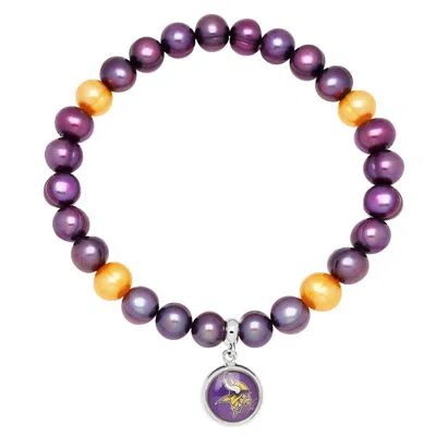 Honora Minnesota Vikings Stretch Pearl Bracelet In Purple