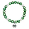 Honora New York Jets Stretch Pearl & Crystal Bracelet In Green In Green