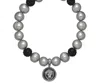 Honora Oakland Raiders Stretch Pearl & Crystal Bracelet In Grey In Grey