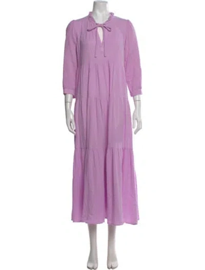 Pre-owned Honorine Crew Neck Long Dress In Purple