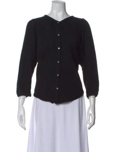 Pre-owned Honorine Crew Neck Long Sleeve Blouse W/ Tags In Black