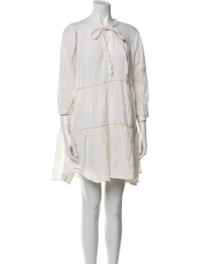 Pre-owned Honorine Crew Neck Mini Dress In Neutral