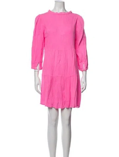 Pre-owned Honorine Crew Neck Mini Dress In Pink
