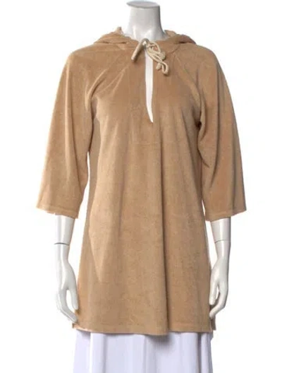 Pre-owned Honorine Crew Neck Three-quarter Sleeve Tunic In Neutral