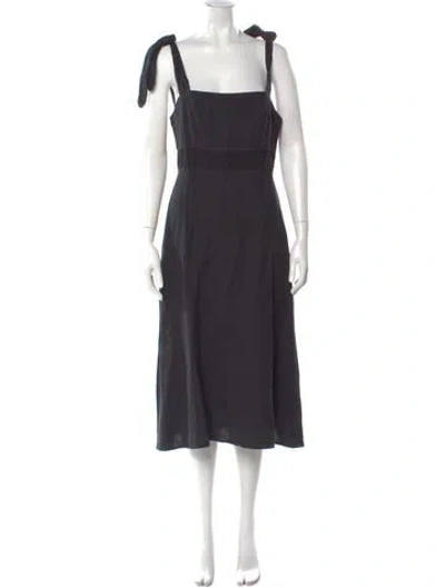 Pre-owned Honorine Linen Long Dress In Gray