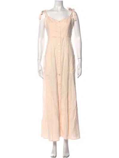 Pre-owned Honorine Linen Long Dress In Neutral