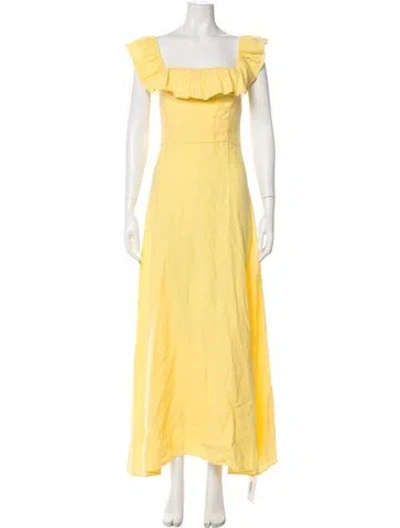 Pre-owned Honorine Linen Long Dress In Yellow