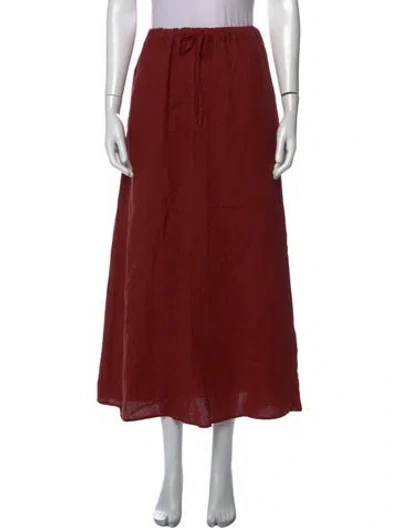 Pre-owned Honorine Linen Long Skirt In Red