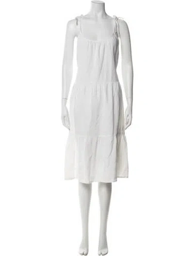 Pre-owned Honorine Linen Midi Length Dress In Pink