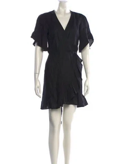 Pre-owned Honorine Linen Mini Dress In Black
