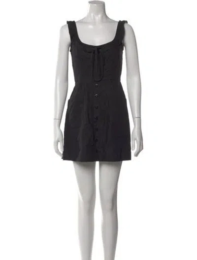 Pre-owned Honorine Linen Mini Dress In Black