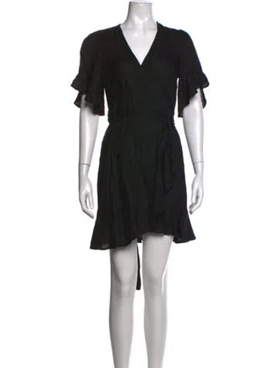 Pre-owned Honorine Linen Mini Dress In Black