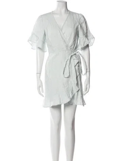 Pre-owned Honorine Linen Mini Dress In Blue