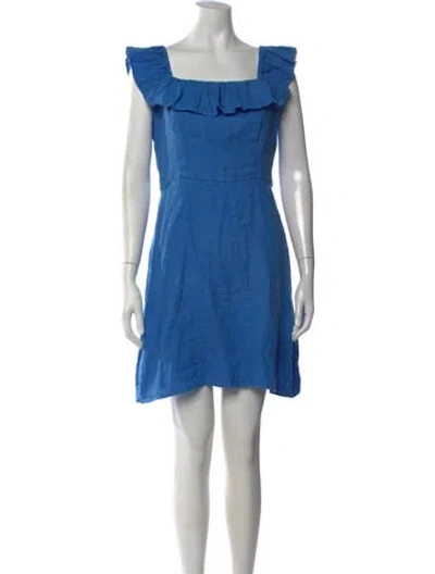 Pre-owned Honorine Linen Mini Dress In Blue