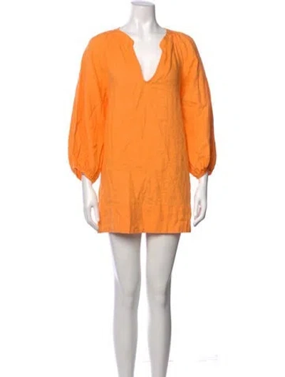 Pre-owned Honorine Linen Mini Dress W/ Tags In Orange
