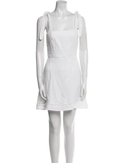 Pre-owned Honorine Linen Mini Dress In White