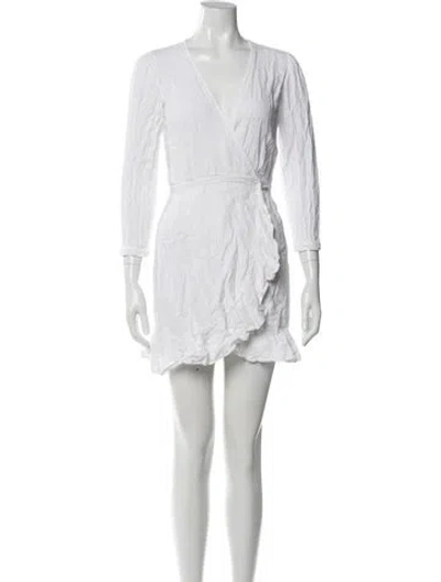 Pre-owned Honorine Linen Mini Dress In White