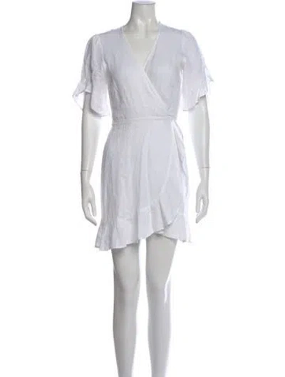 Pre-owned Honorine Linen Mini Dress In White