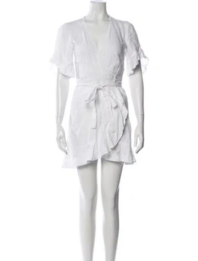 Pre-owned Honorine Linen Mini Dress In White
