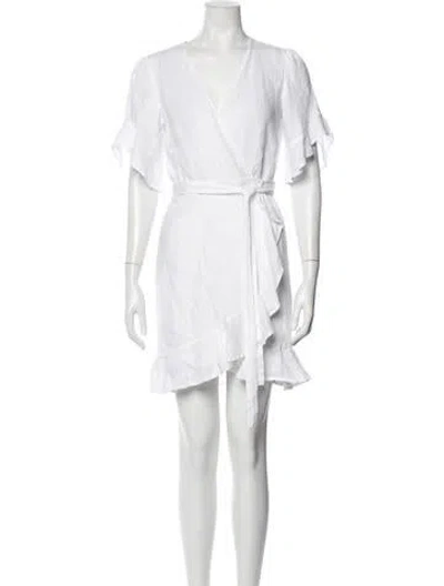 Pre-owned Honorine Linen Mini Dress In White