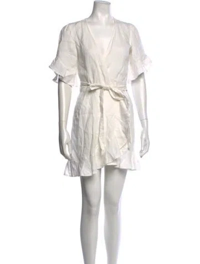 Pre-owned Honorine Linen Mini Dress In White