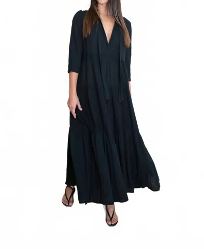 Honorine Long Giselle Dress In Black