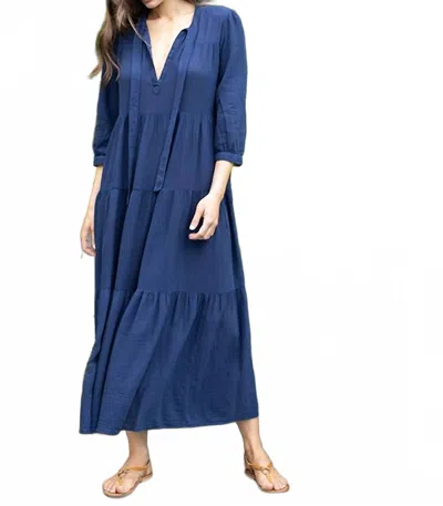 Honorine Long Giselle Dress In Midnight In Blue