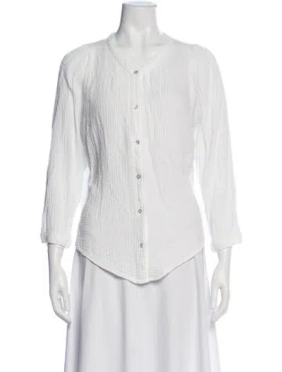 Pre-owned Honorine Long Sleeve Blouse In White