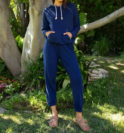 Honorine Mckenna Gauze Lined Hoodie In Navy