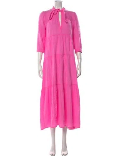Pre-owned Honorine Mock Neck Long Dress In Pink