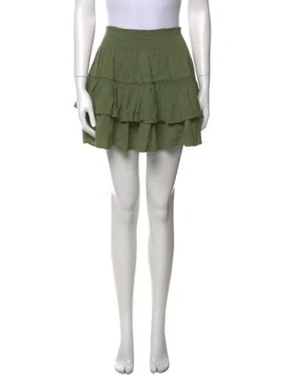 Pre-owned Honorine Pleated Accents Mini Skirt In Green