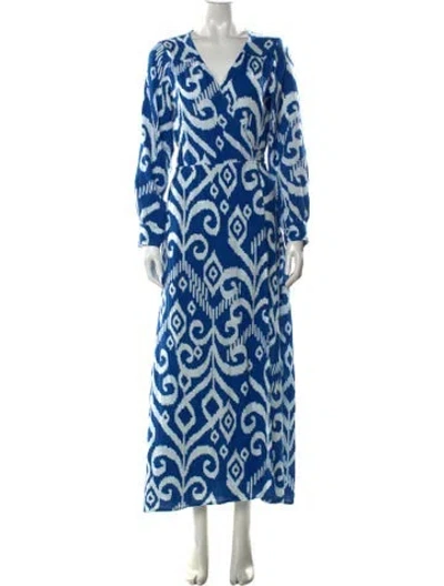 Pre-owned Honorine Printed Long Dress In Blue